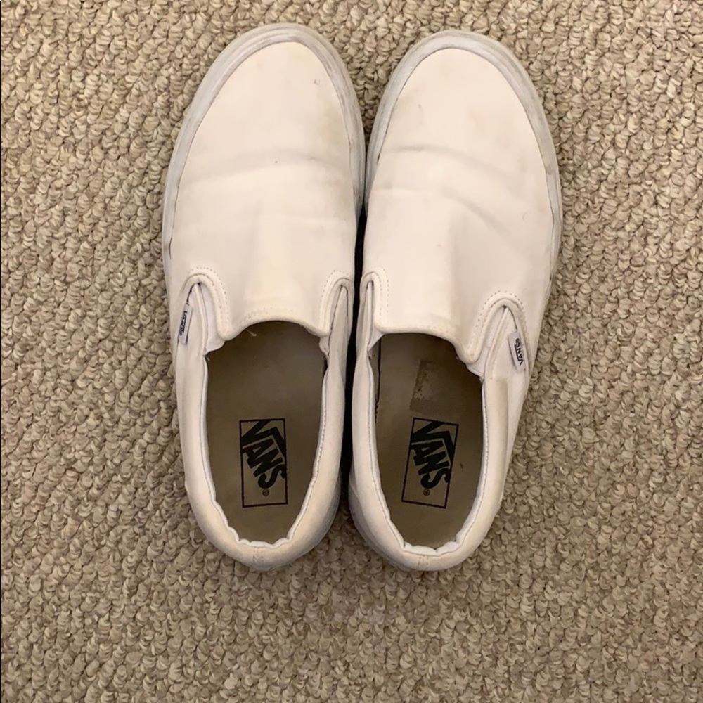 white slip on vans